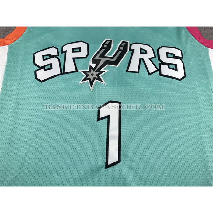 Maillot San Antonio Spurs Victor Wembanyama NO 1 Ville 2022-23 Vert